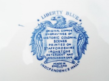 Bord - Engels - Blauw – Colonial Scenes – Independence Hall - Liberty Blue