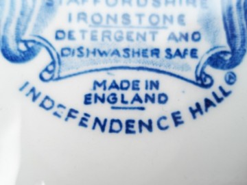 Bord - Engels - Blauw – Colonial Scenes – Independence Hall - Liberty Blue