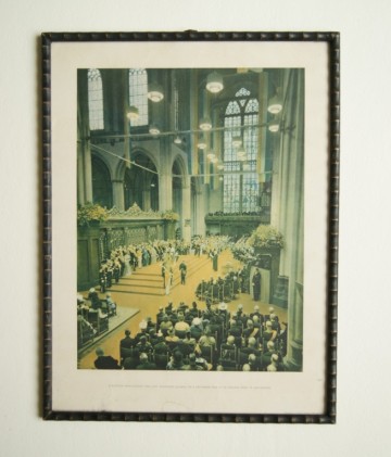 Kleurenfoto - Inhuldiging Koningin Juliana - 6 sep 1948 – in lijst - Sem Presser