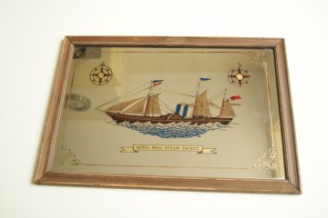 Spiegel met opgedrukt schip Royal Mail Steam Packet – in kleur