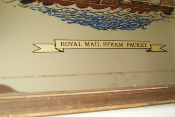 Spiegel met opgedrukt schip Royal Mail Steam Packet – in kleur