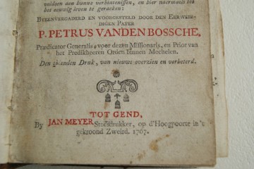 Den Catholieken Pedagoge, ofte Christelyken Onderwyser in den Catechismus – Bossche P. Petrus Vanden - 10e dr. - 1767