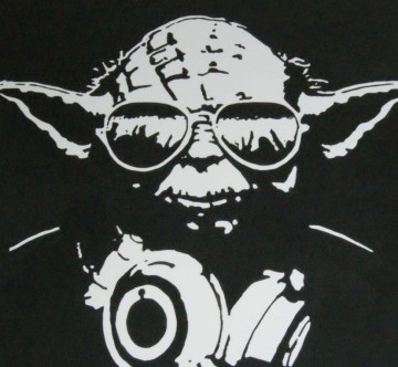 Schilderij – Star Wars – ‘Yoda as a DJ’ – acryl op doek - 2016