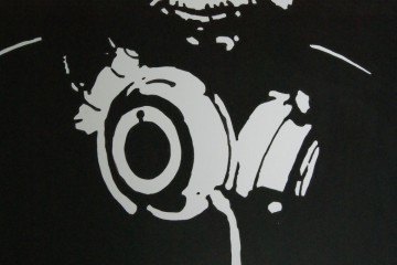 Schilderij – Star Wars – ‘Yoda as a DJ’ – acryl op doek - 2016