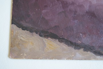 Erotisch schilderij – naakt op sofa – ongesigneerd - olieverf op bordpaneel