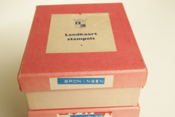 4 Schoolstempels van landkaarten provincies in originele dozen