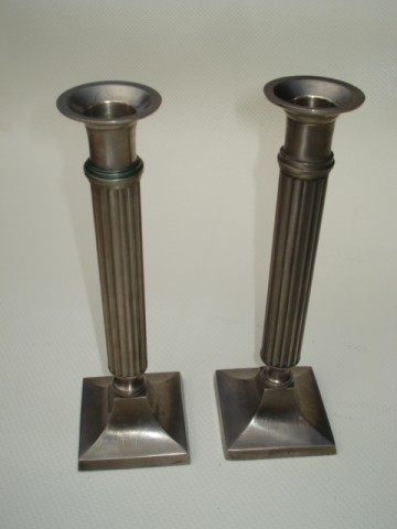 Kandelaars – Neo-classicistisch – Vertind messing  - set van 2 stuks