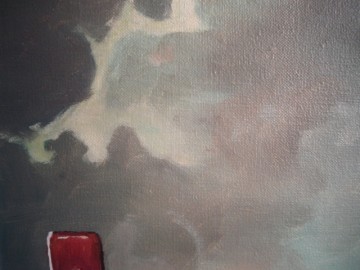 Schilderij – Laat-middeleeuws tafereel - Huis met wacht -  L.M. Hoebe – 20e eeuw