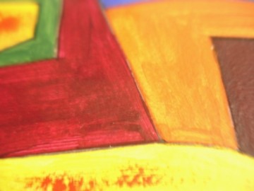 Abstract schilderij – kunstenaar onbekend – eind 20e eeuw