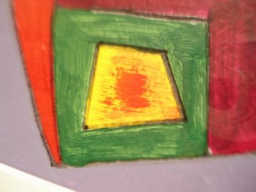 Abstract schilderij – kunstenaar onbekend – eind 20e eeuw