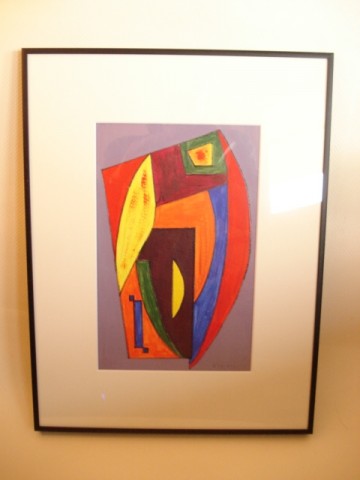 Abstract schilderij – kunstenaar onbekend – eind 20e eeuw