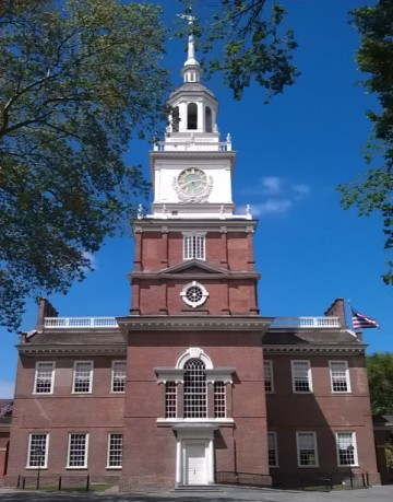 Bord - Engels - Blauw – Colonial Scenes – Independence Hall - Liberty Blue