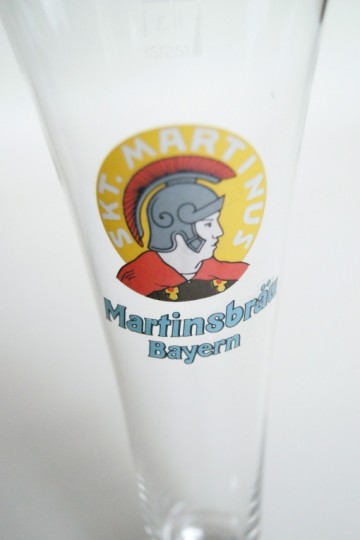 Zeldzaam mondgeblazen Bierglas – Martinsbrau – Martinsbräu – met Certificaat