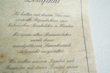 Zeldzaam mondgeblazen Bierglas – Martinsbrau – Martinsbräu – met Certificaat