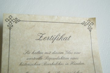 Zeldzaam mondgeblazen Bierglas – Martinsbrau – Martinsbräu – met Certificaat
