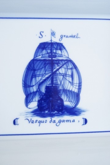 Porseleinen schaaltje met schip Vasco da Gama – Vista Alegre - Portugal