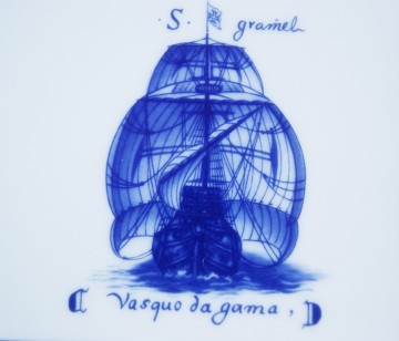 Porseleinen schaaltje met schip Vasco da Gama – Vista Alegre - Portugal
