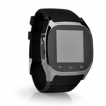 Nieuwe Smartwatch –voor IOS en Android – kast chroom zwart rubber band