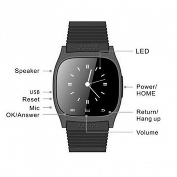 Nieuwe Smartwatch –voor IOS en Android – kast chroom zwart rubber band