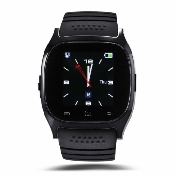 Nieuwe Smartwatch –voor IOS en Android – kast chroom zwart rubber band