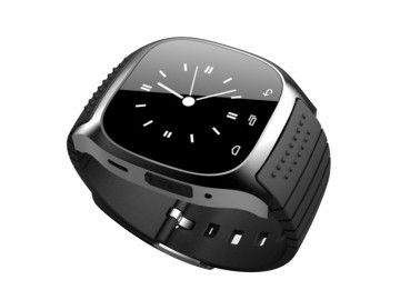 Nieuwe Smartwatch –voor IOS en Android – kast chroom zwart rubber band