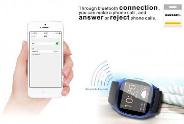Nieuwe Smartwatch –voor IOS en Android – kast chroom zwart rubber band