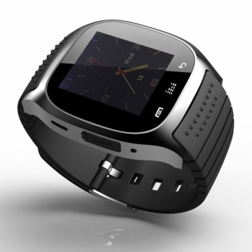 Nieuwe Smartwatch –voor IOS en Android – kast chroom zwart rubber band